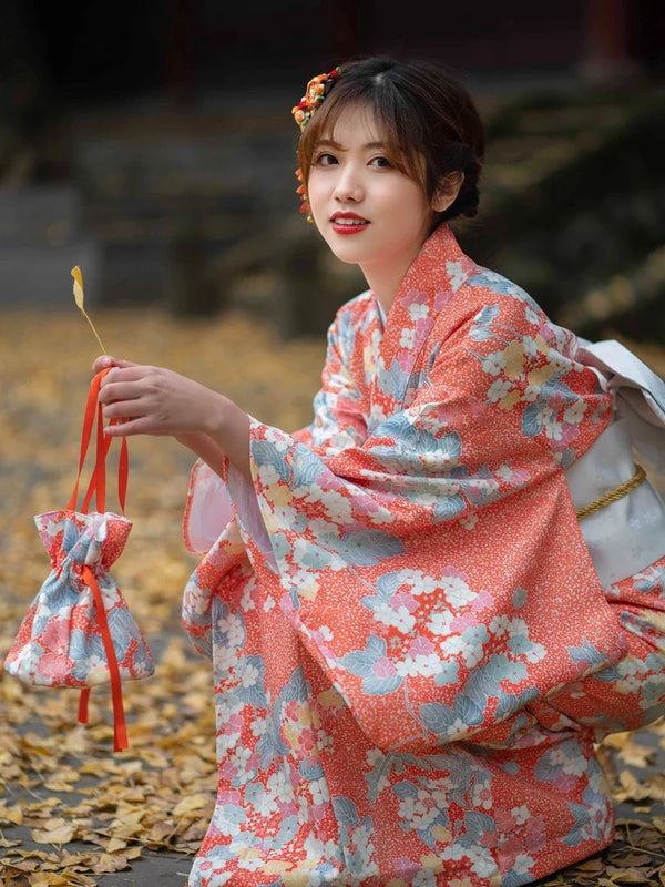 Kimono Japonais Fleuri Hanabira — Kyotari - vue 3