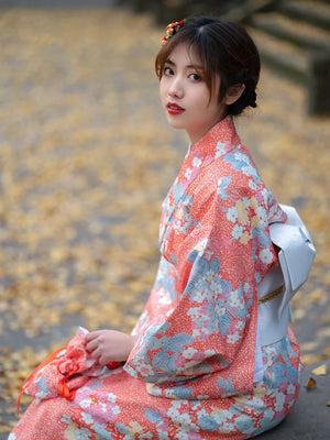Kimono Japonais Fleuri Hanabira — Kyotari - vue 4