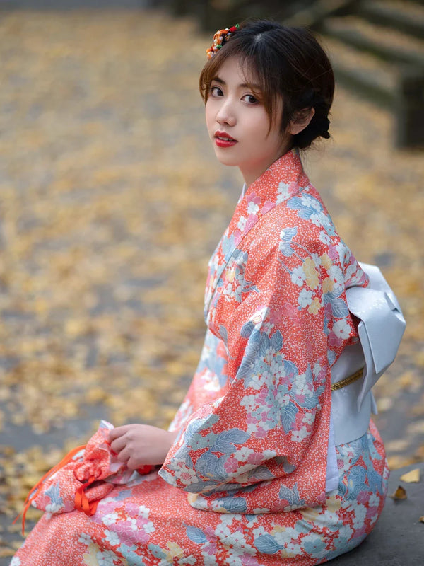 Kimono Japonais Fleuri Hanabira — Kyotari - vue 4