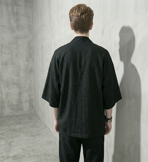 Veste Legere Kimono Noir - Kombu | Kyotari
