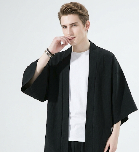 Veste Legere Kimono Noir - Kombu | Kyotari